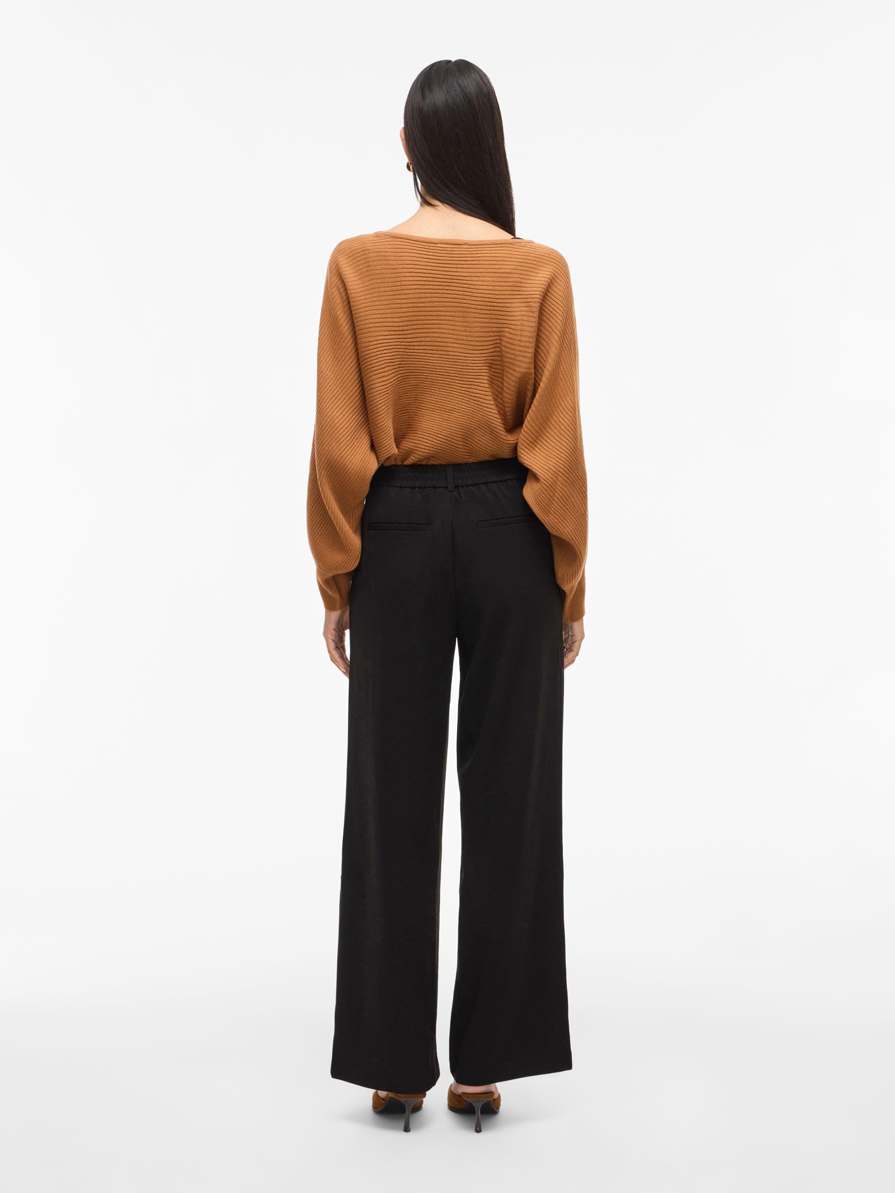 Vila Women's Vivarone Hw Wide Pant-Noos Fabric Trousers
