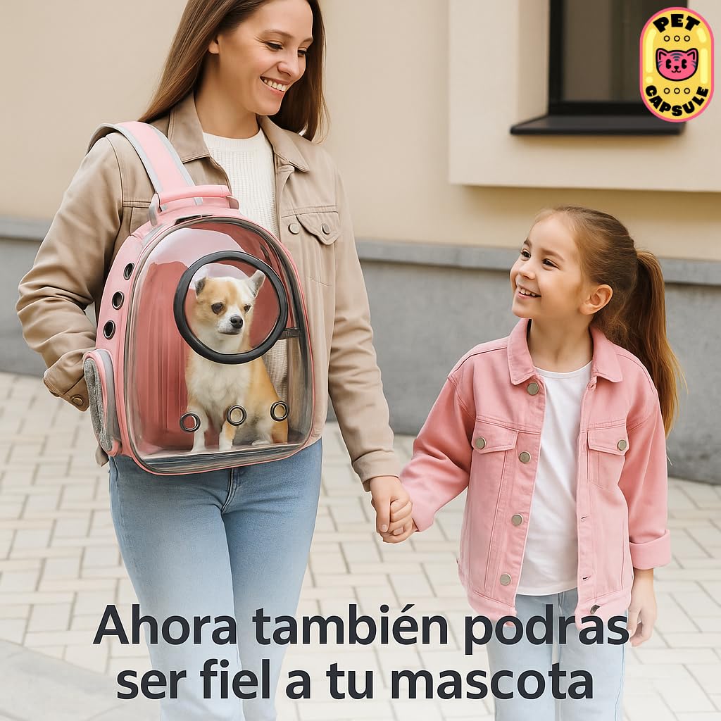 Sac à dos capsule pour animaux de compagnie | Sac à dos bulle transparent pour chats et petits chiens | Transport respirant approuvé par les compagnies aériennes | Voyages, promenades et