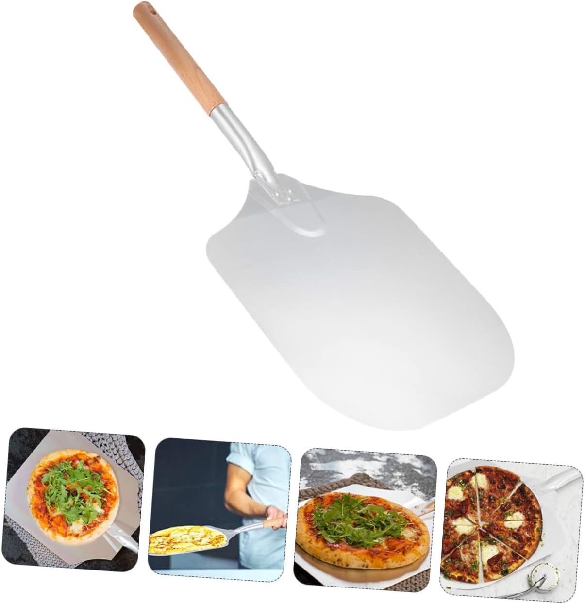 PRETYZOOM Detachable Pizza Peel Spiral Handle 12 Wooden Baking Spatula High Temperature Resistant Kitchen Tool for Homemade Pizza and Bread