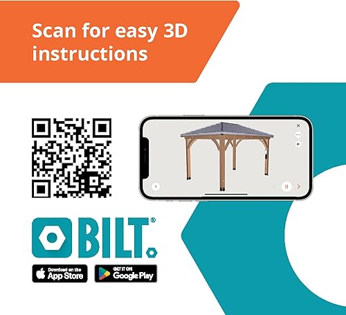 Miniatura 6 de Backyard Discovery Barrington - Cenador de madera de cedro para techo de cadera de 14 x 10 pies, sombra, lluvia, techo de metal de acero, protegido