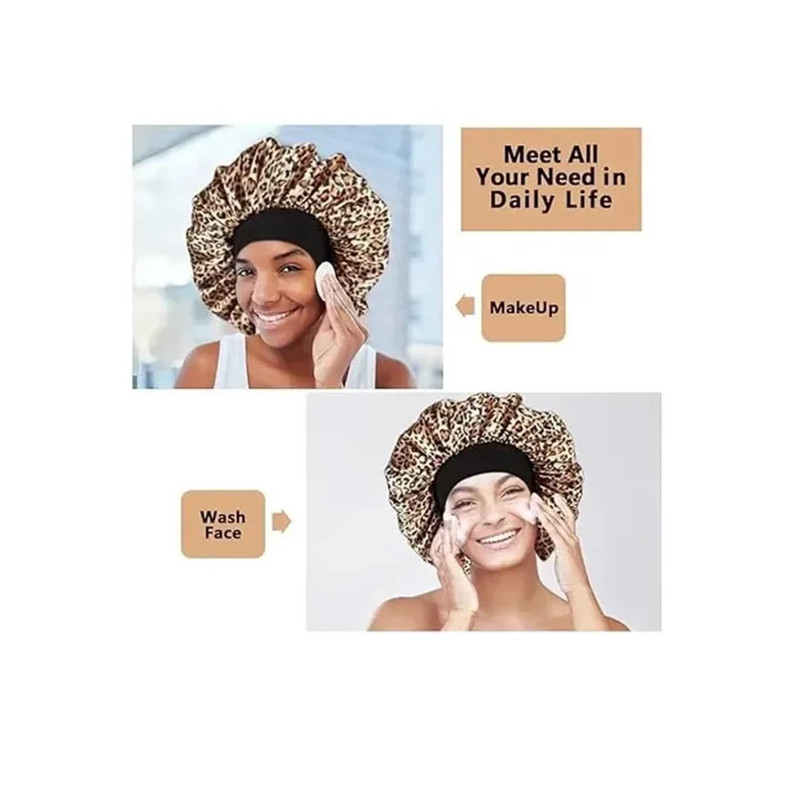 Cofano In Seta Copricapo da notte in raso, berretto da notte, ampio elastico, fascia morbida, in seta, for la cura dei capelli ricci, trucco di bellezza for le donne Per La Cura Dei Capelli(Yellow)