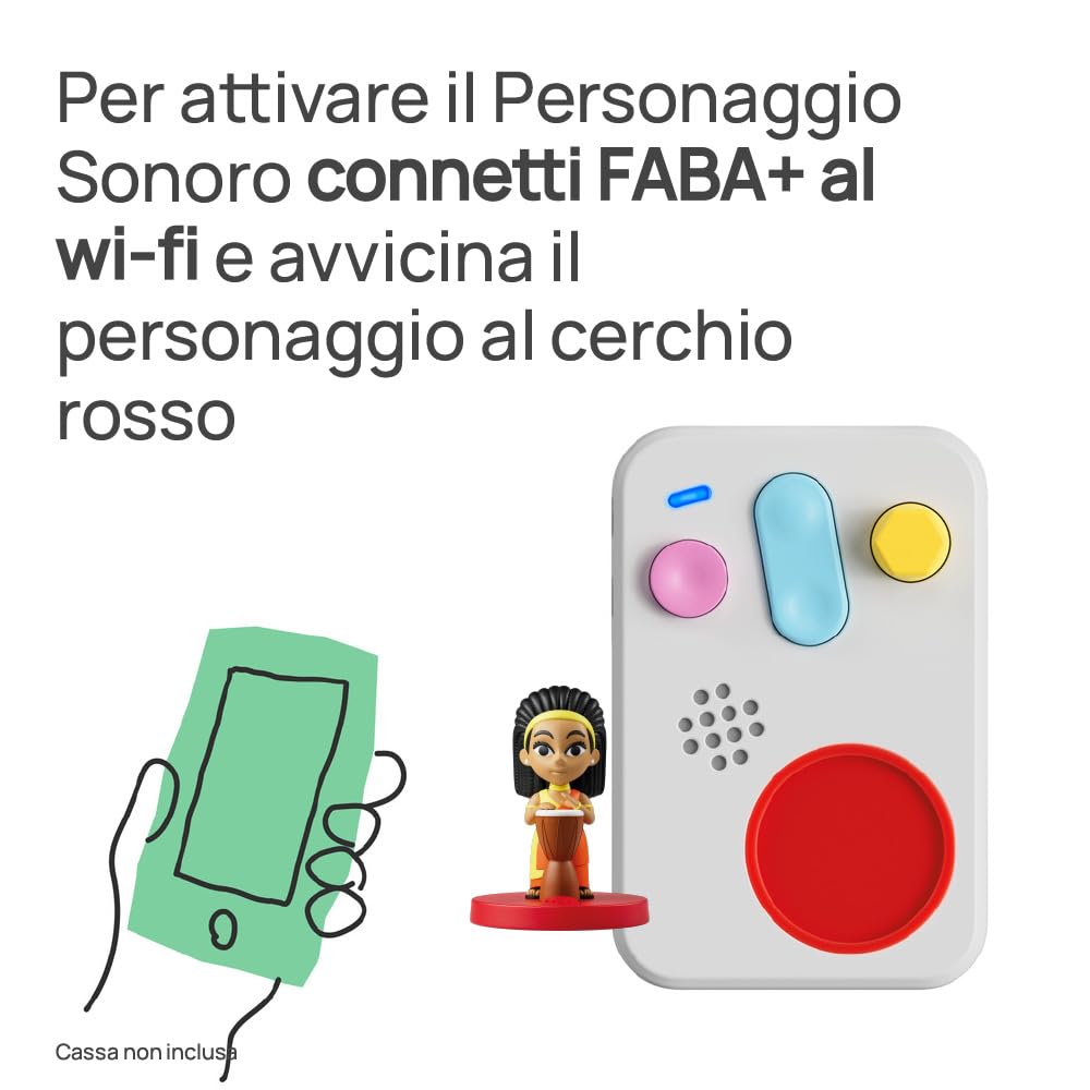 FABA Personaggio Sonoro – Africa in musica – Musiche, canzoni e suoni per bambini e bambine 0-1 anni - Ascoltabile Raccontastorie, gioco educativo versione italiana - 3