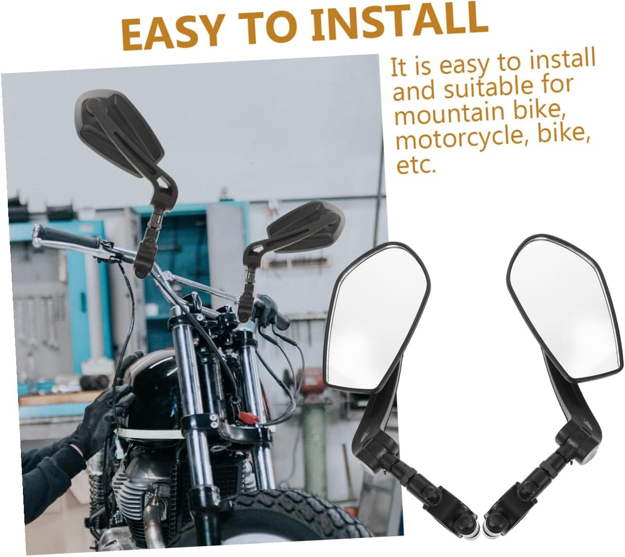 Generic Bicycle Rearview Mirror Wide-Angle Easy Install Soft Tube Rearview Mirror Set