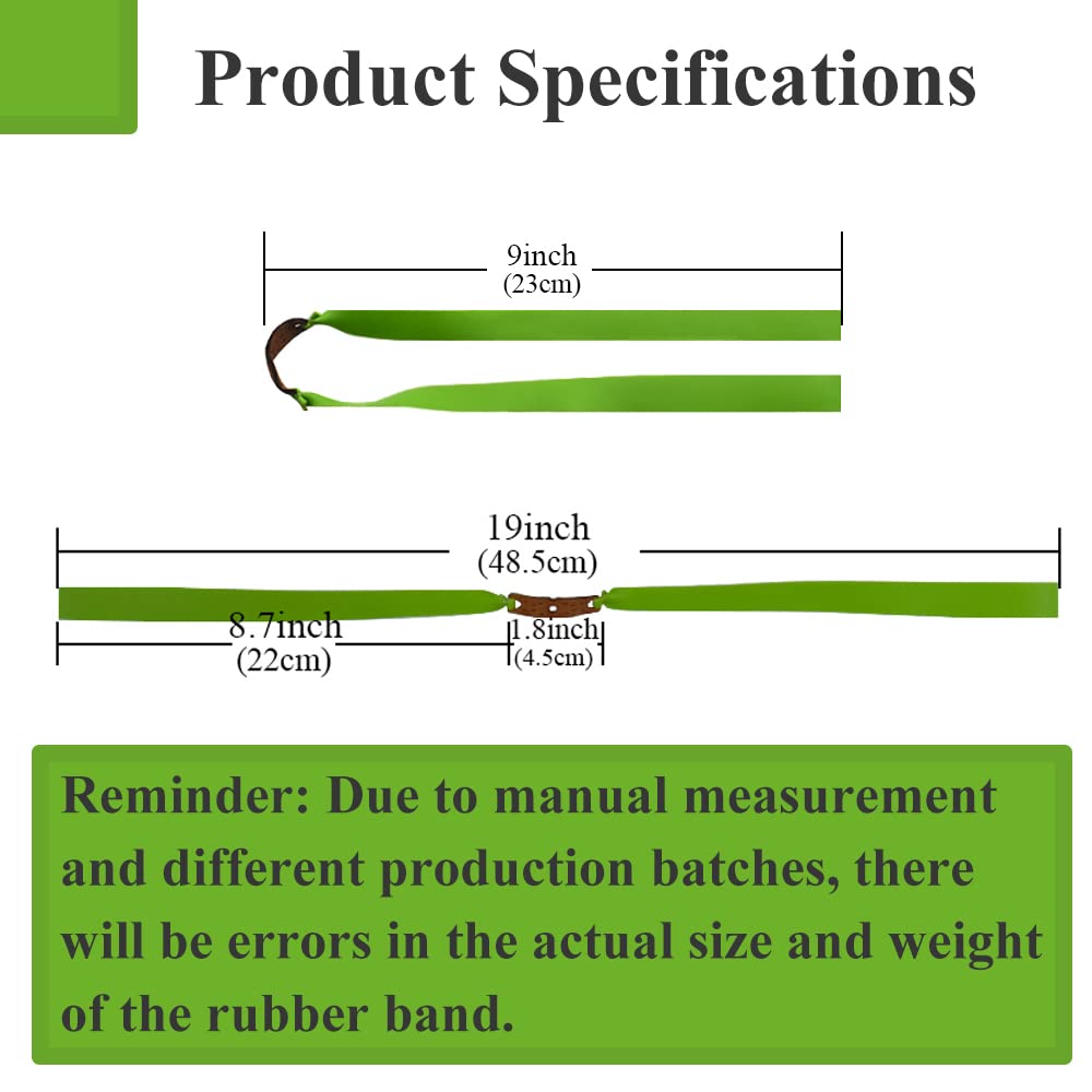 Runzkzy 10 Pieces Catapult Bands Slingshot Flat Rubber Band 0.75mm/1mm/1.2mm Thickness Slingshot Replacement Bands Slingshot Bands Flat Hunting Shooting Catapult Elastic Bungee (1.0mm-green) - Image 2