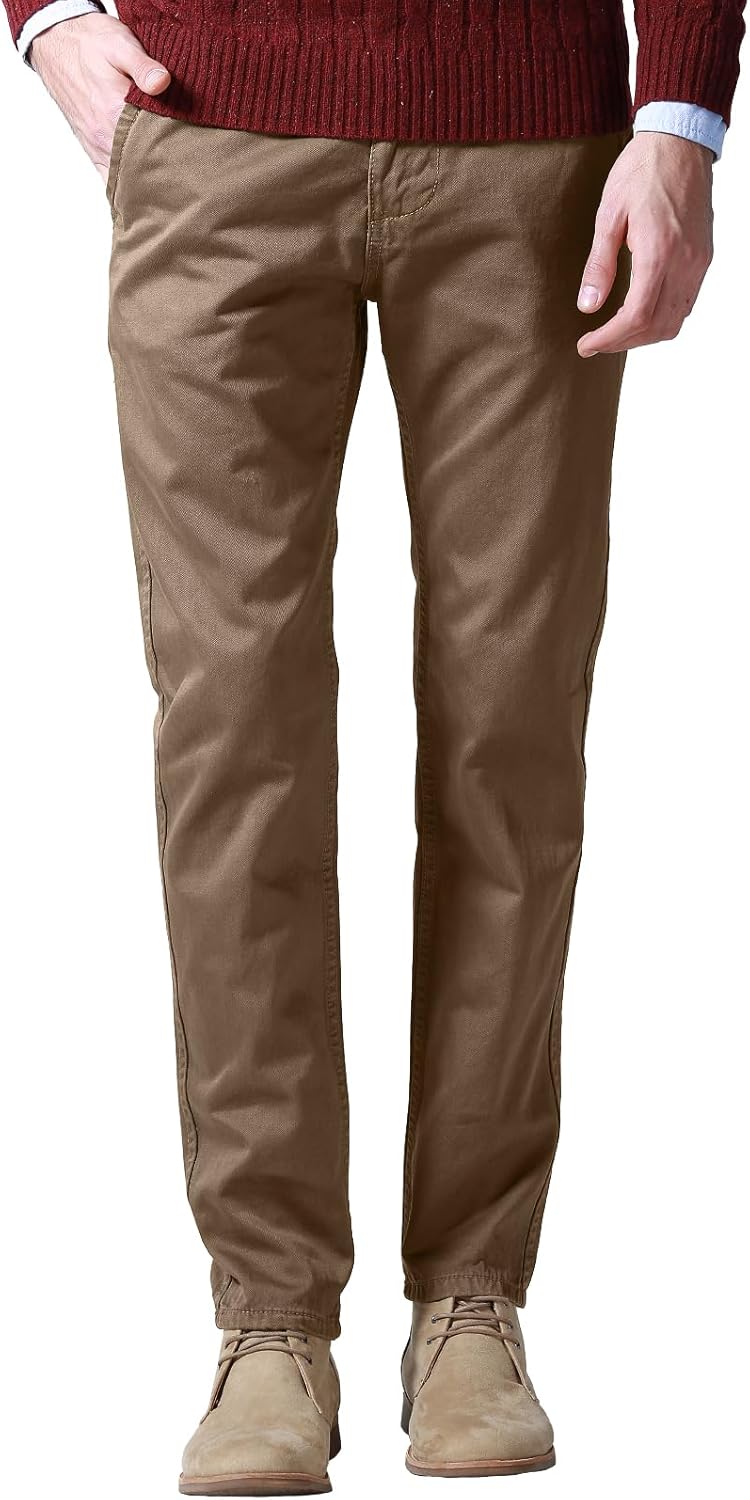 Match Mens Slim Tapered Flat Front Casual Pants