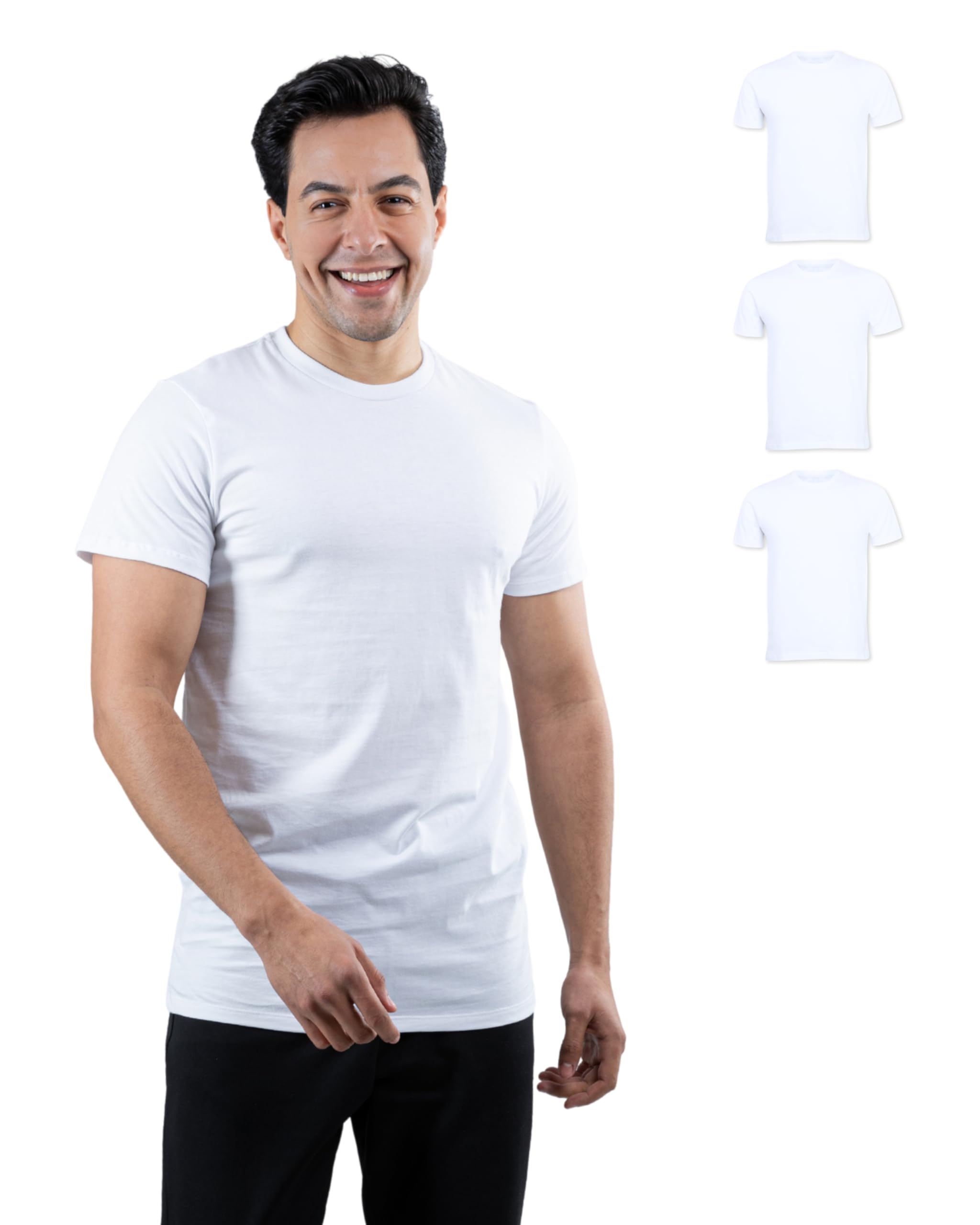 SKIPPER 3er Pack Herren T-Shirts Unterhemd 100% Baumwolle Weiß – Rundhals, atmungsaktiv & formstabil – Slim Fit & bequem S-3XL