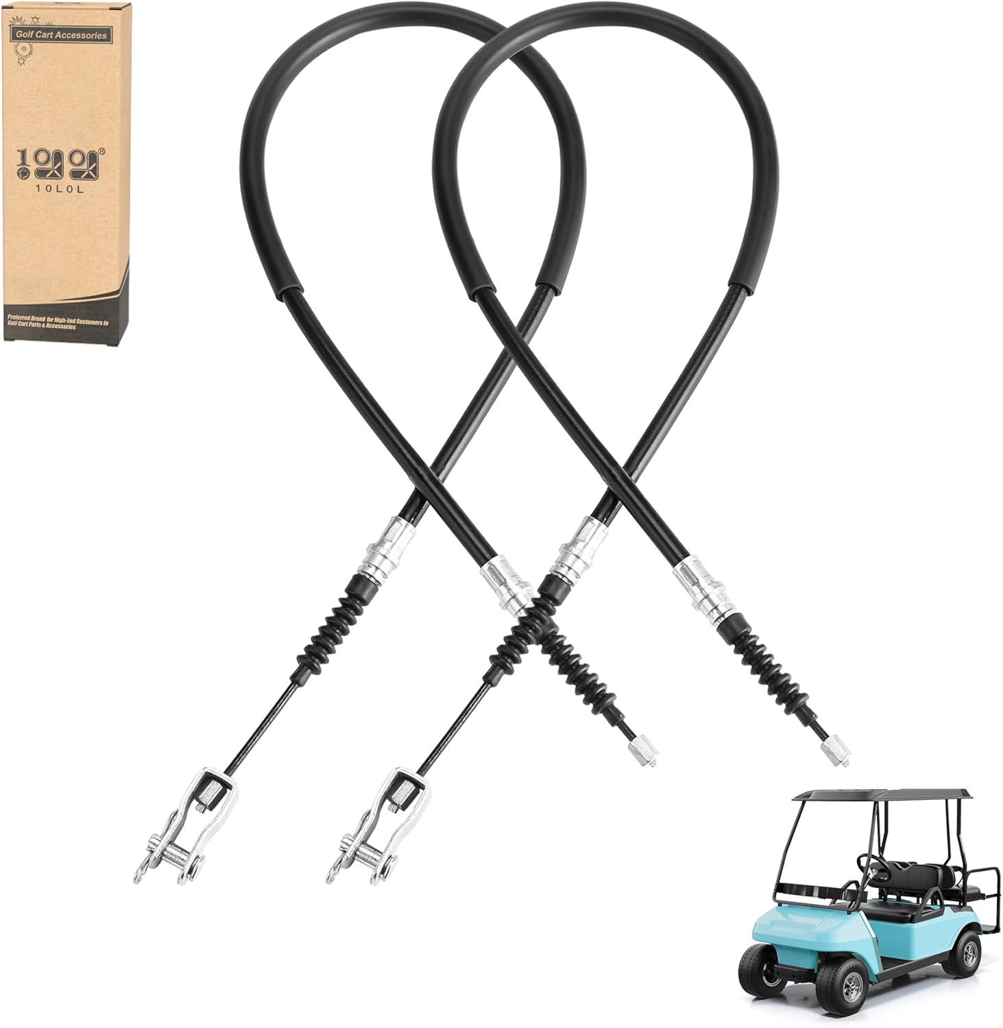 Brake Cables Set for Club Car DS 2000-up Gas & Electric, Replace OEM 102022101 1020221-01 1019907