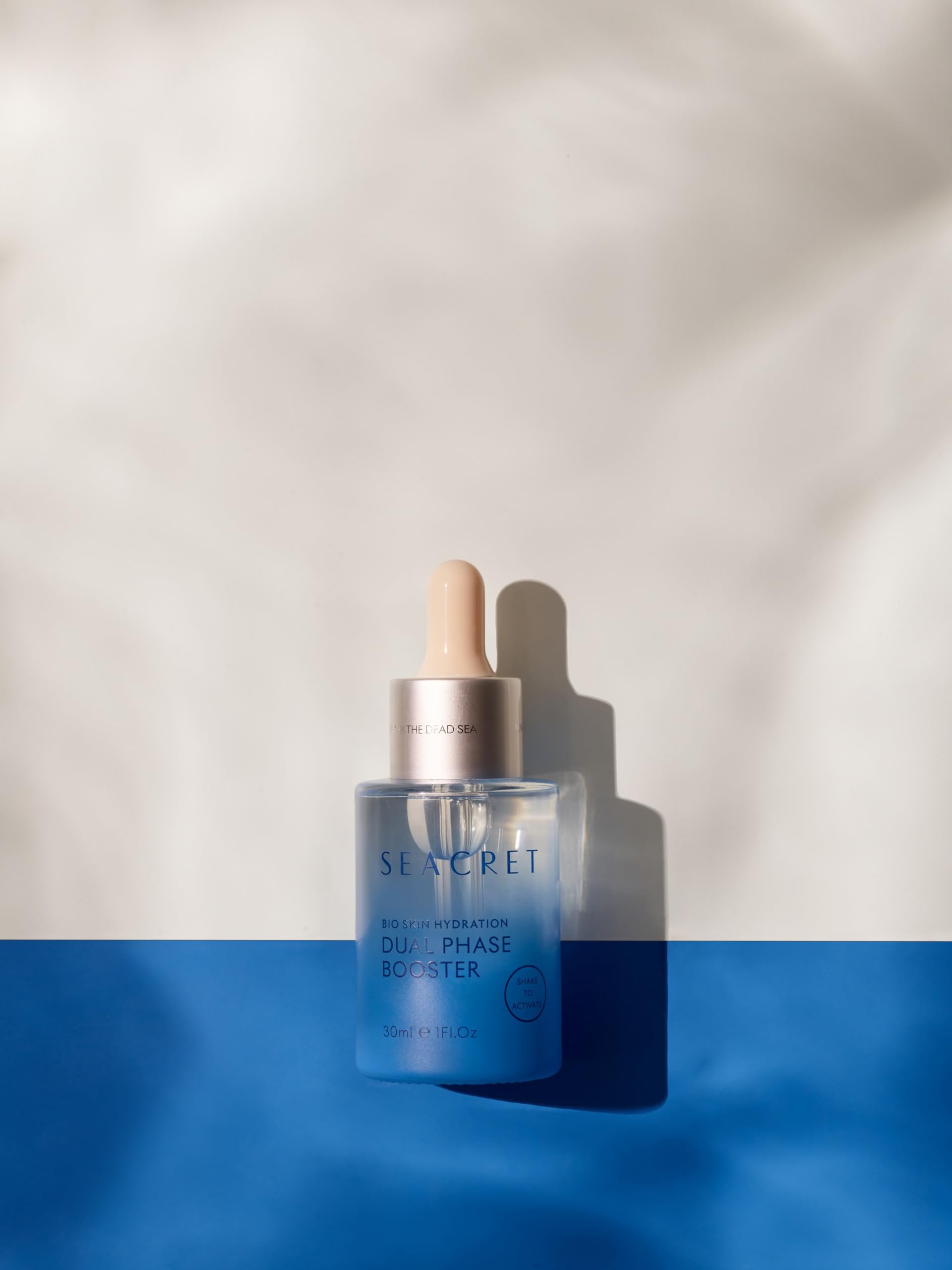 SEACRET Minerals Bio Skin Hydration Dual Phase Booster Facial Serum, Dead Sea Minerals, Jojoba, Argan, and Almond oils Deeply Hydrate, Daily Use, 1 Fl Oz / 30 ml