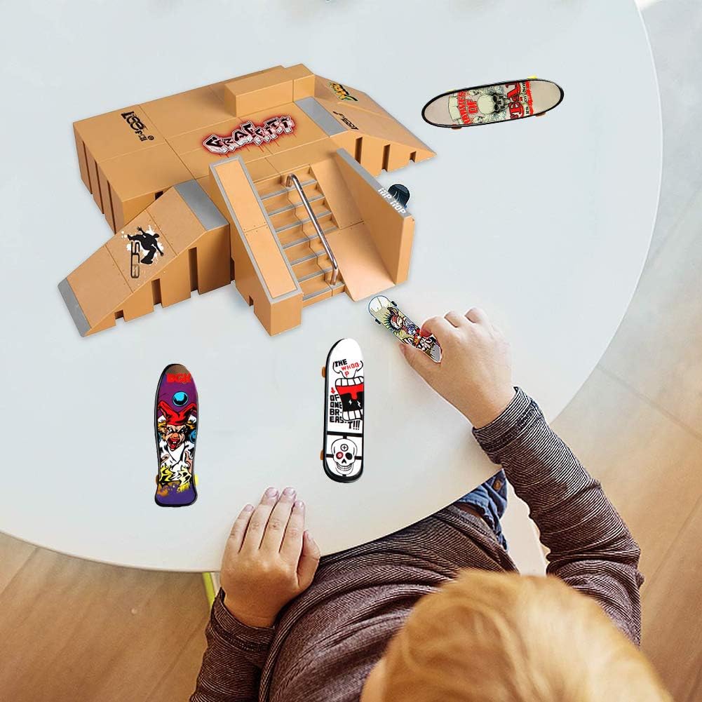 squishy 6Pcs Fingerboard, Mini Skateboard Toy for Boys, Girls and Adults, Random Desktop Decor for Finger Coordination Training, Stress Relief and Party Favors 3