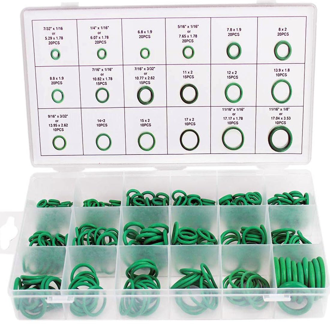 DIY Crafts 540 Pcs Rubber O Ring Kits 18 Sizes Sealing Gasket Washer Made of Nitrile Rubber, Automotive AC, O-Ring Assortment Set for Car Repair, Plumbing, Air or Gas Connections, Green (540) (B0CYQ6Q522) Amazon Price History, Amazon Price Tracker
