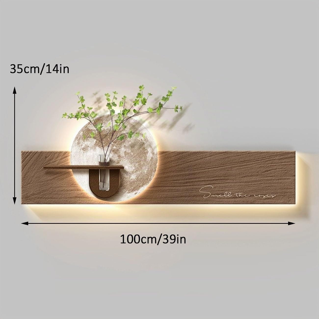 IBOWZ 3D-Wandbild mit LED-Beleuchtung, Sandsteinwand-Wandbild mit warmem Lichteffekt, beleuchtete Kunst für Eingangsbereich und Wohnzimmer