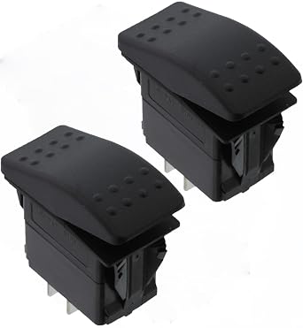 2X Carling Technologies Contura Rocker Switches V1D1S00B-AZC00-000 | SPST ON-None-Off 20A 12V | Sealed Non-Illuminated