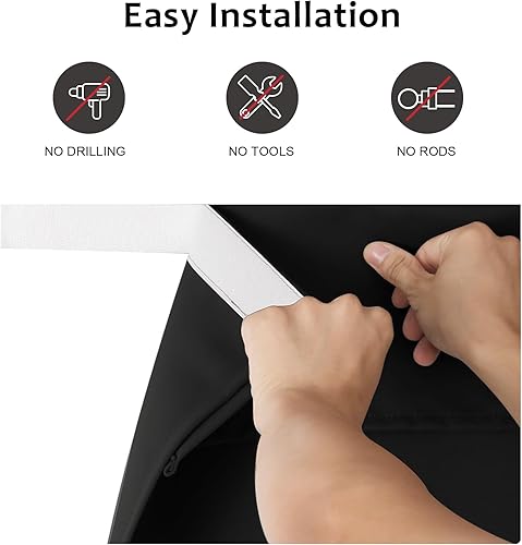 Miniatura 3 de Cortinas pequeñas de puerta francesa para ventana de puerta, oscurecimiento de la habitación, cubierta de ventana de puerta de color sólido para