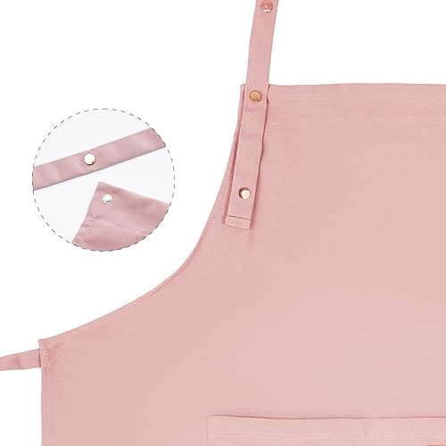 Miniatura 3 de Tosewever Delantales de arte para mujer, pintura y cerámica, para hornear, correas de hebilla para hombre, delantal de cocina con bolsillos para