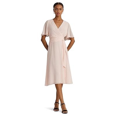 Lauren Ralph Lauren Belted Georgette Dress Women