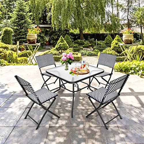 Dloett A Set Of 4 Patio Folding Dining Chairs Camping Portable Garden #TOP3