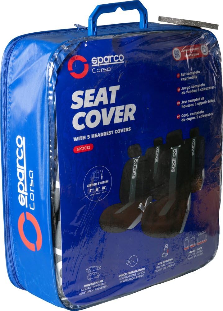 Sparco Komplettset SPC1011 Universal-Autositzbezüge vorne und hinten grau