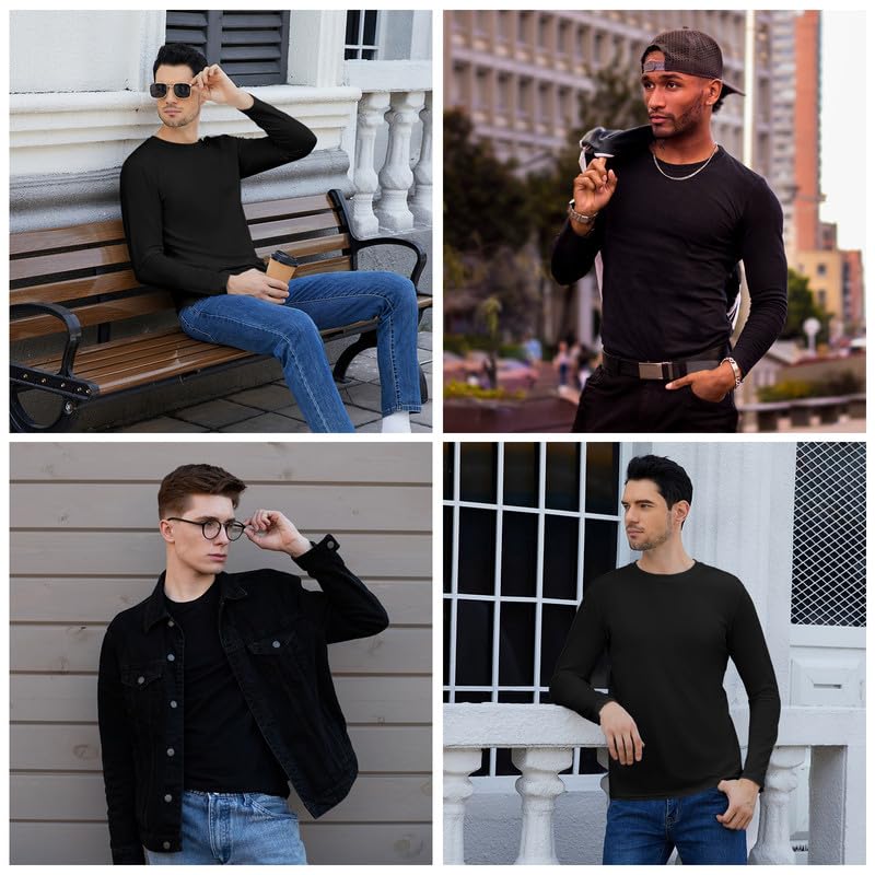 SIMIYA Mens Thermals Long Sleeve Undershirt Warm Fleece Lined Base Layer Thermal Tops Long John Shirts for Men - image 6