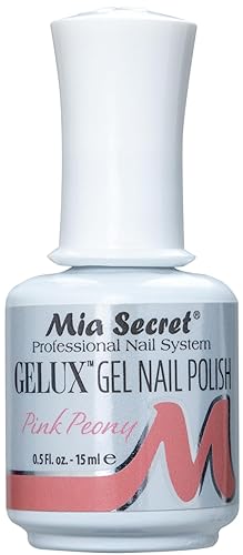 Mia Secret Gelux - Esmalte de uñas de gel remojado peonía rosa esmalte de gel curado con lámpara de uñas Esmaltes para uñas en gel de larga duración