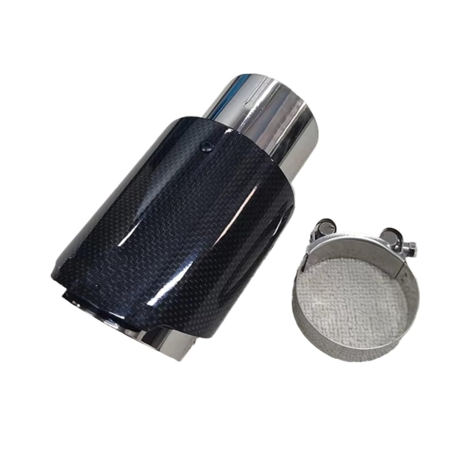 Cola Escape Coche Puntas Silenciador Carbono Brillante Boquillas Afinación Universales Acero Inoxidable 304 Para Automóviles Tubos Escape 1 Pieza(ID 80MM-OD 89MM)