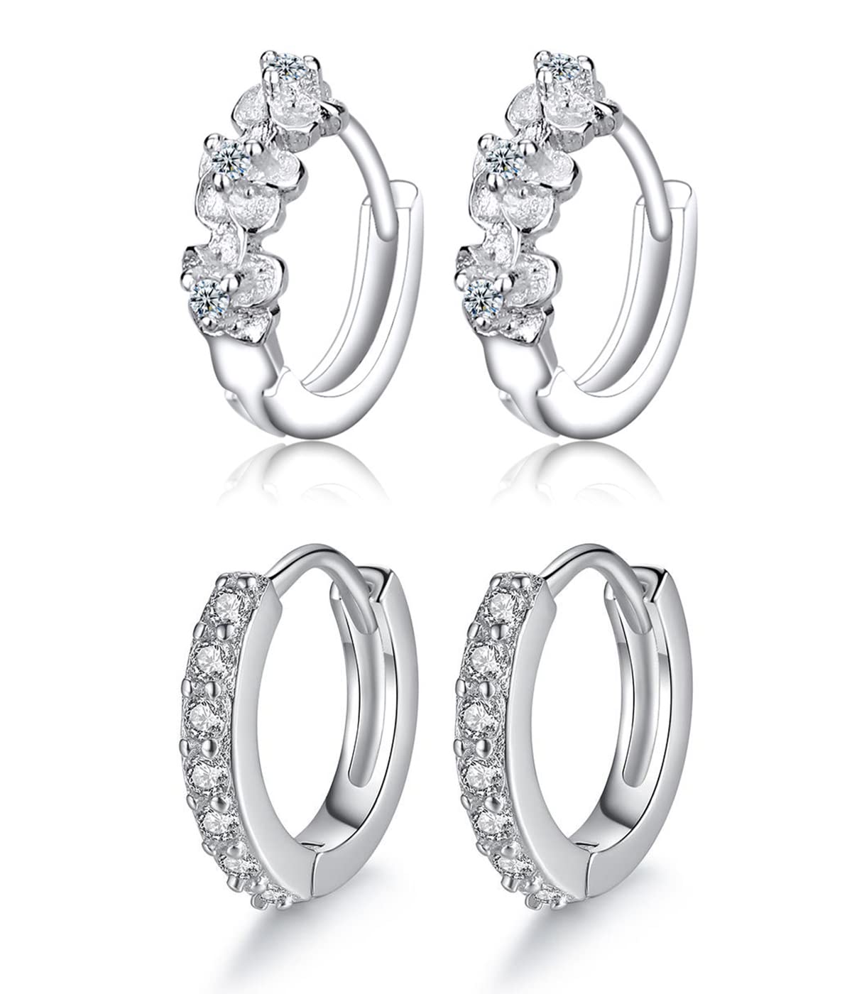 SCJJZpendientes mujer,pendientes acero quirurgico,pendientes piercing oreja,pendientes aro,Pendientes, pendientes, pendientes, tachuelas, diamantes simples (2 pares)
