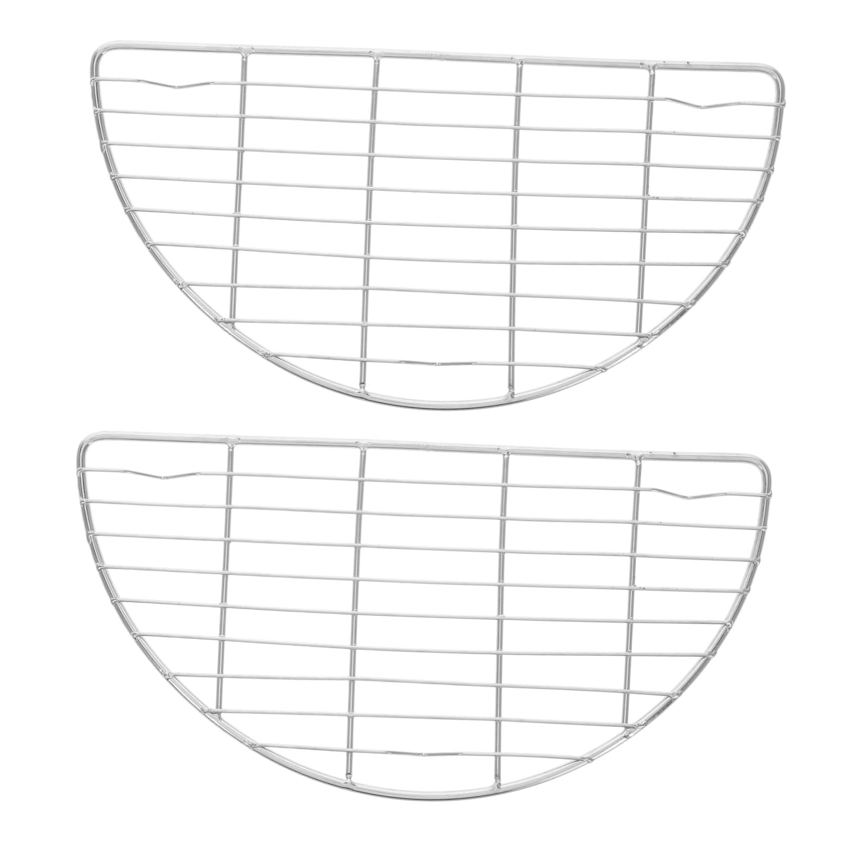 ABOOFAN 2Pcs Stainless Steel Cooking Rack Semi Drain Rack for Food Cooling Steaming and Baking Ergonomic Space Saving Design for Air Fryer and Oven Use Silver