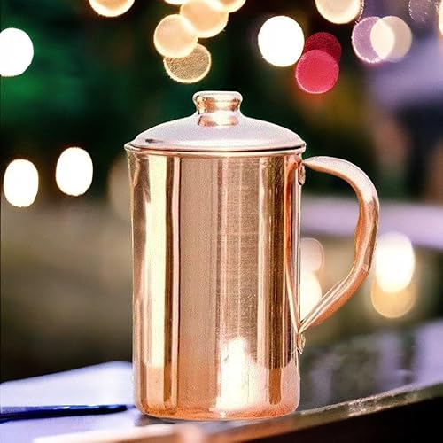 Miniatura 9 de 2activelife Jarra de cobre hecha a mano para agua potable para beneficios de salud ayurveda  Jarra tradicional de cobre para beber y servir agua en