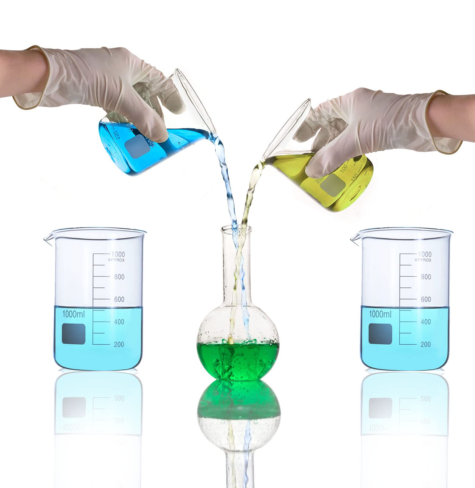 Set di bicchieri graduati, misurino in vetro, caraffa graduata con beccuccio, contenitore per liquidi, bicchiere trasparente con spazzola per la pulizia e bacchetta per mescolare, strumenti di misur