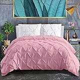 All Star Linen Full Duvet Cover 5 Pieces 100% Washed Cotton Bedding Cover Baby Pink
