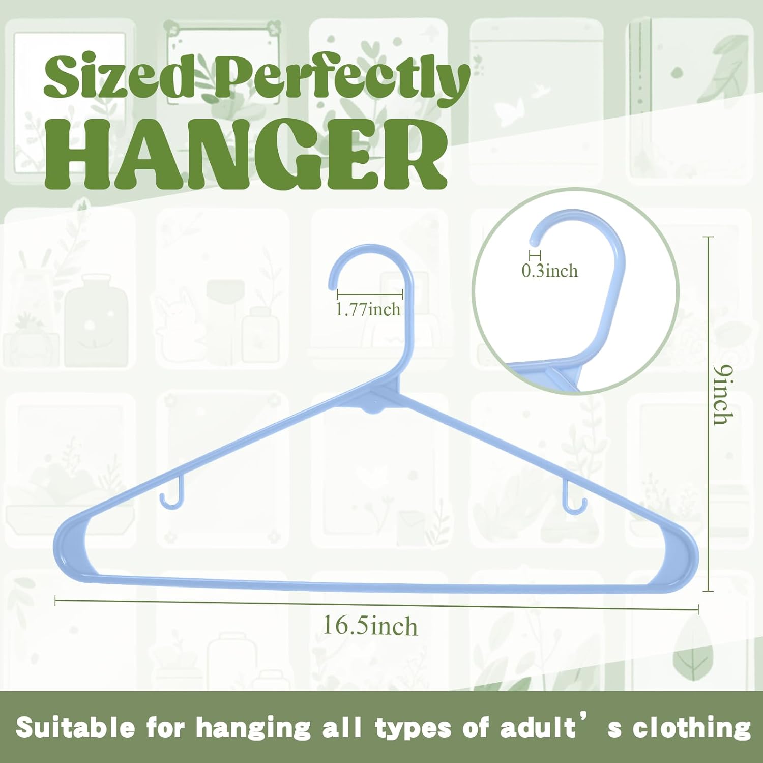 Jetec 120 Pcs Plastic Clothes Hangers Bulk Heavy Duty Hangers with Hooks Durable, Space Saving Thick Closet Hangers Coat Hanger for Clothing Adult Shirts Pants Dresses(Morandi)