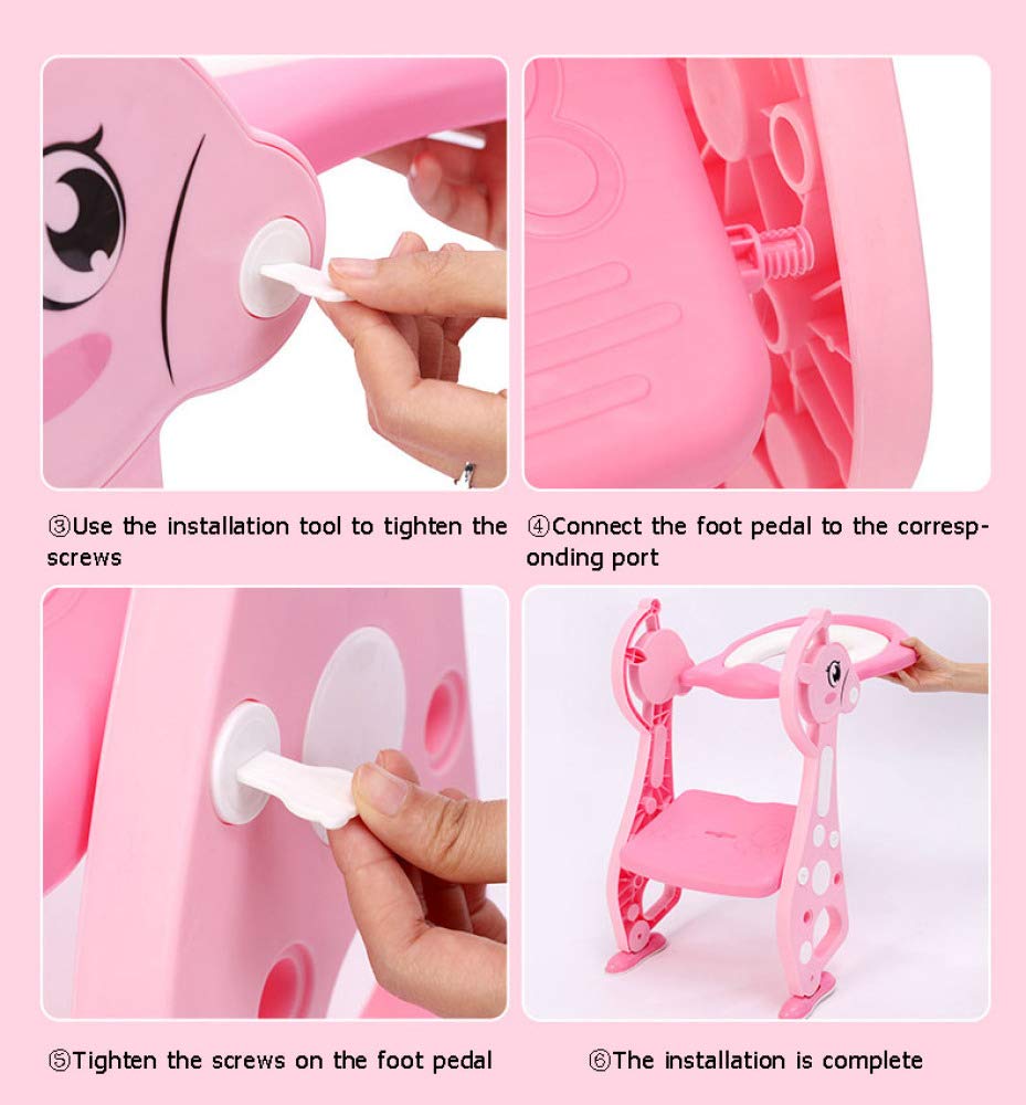 Reductor De WC para Ninos, Entrenador De Inodoro Ajustable para Niños Pequeños con Asiento De Inodoro Y Escalera De Taburete para Niños Y Niñas,D