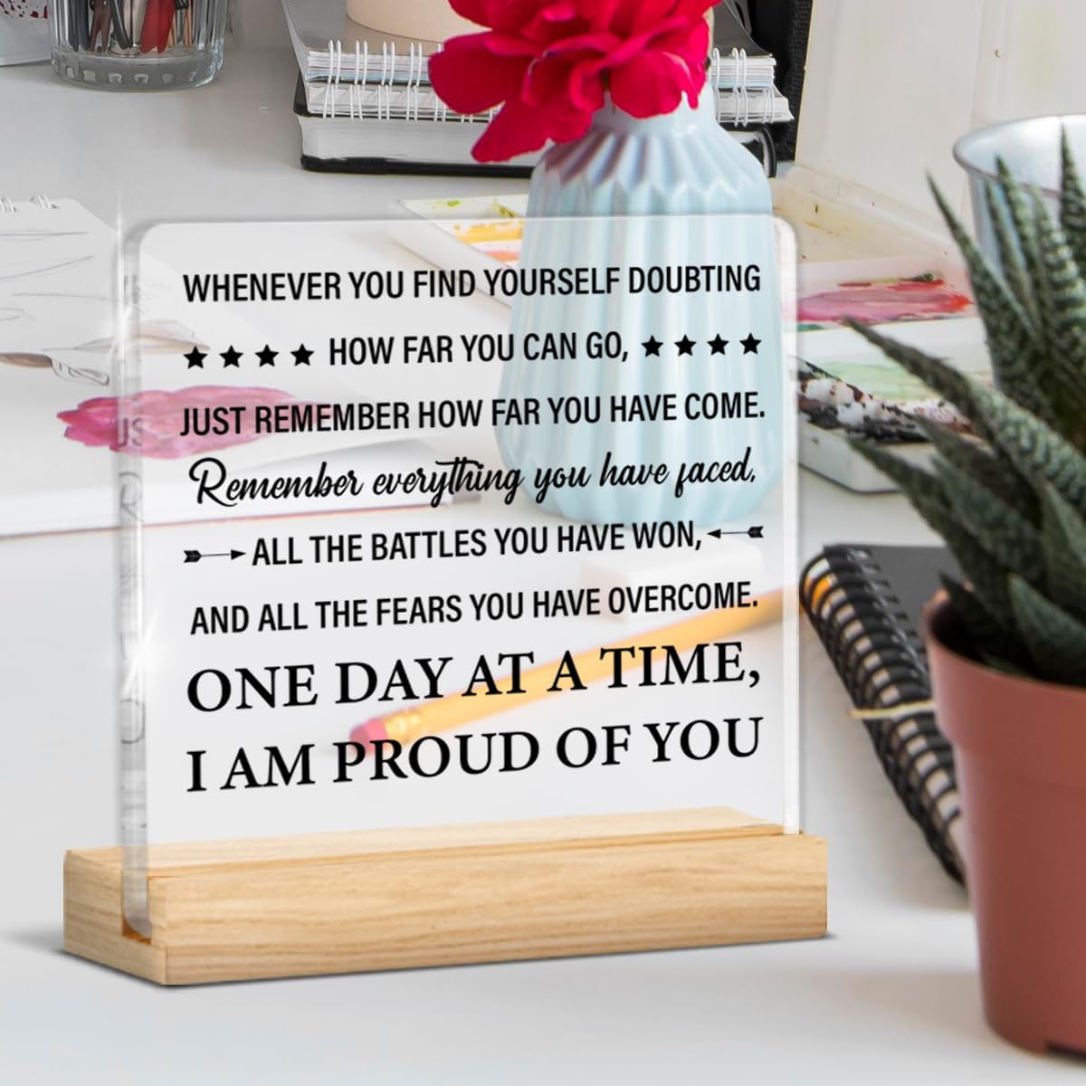 Sobriety Gifts for Women Men, Addiction Recovery Sober Gifts Acrylic Sign Inspirational Home Office Desk Decor - Image 7