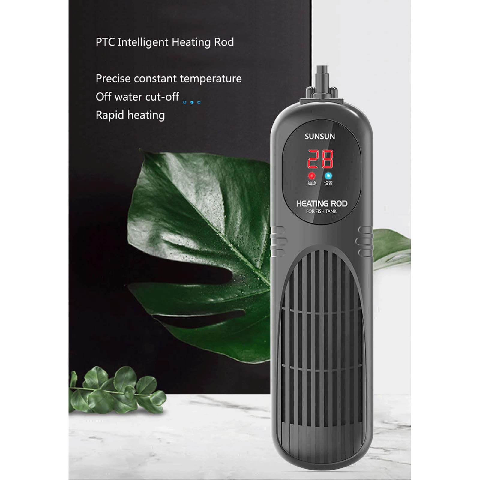 Riscaldatore per Serbatoio per Tartarughe con Asta riscaldante Automatica per Acquario con Controllo della Temperatura riscaldato, 35W
