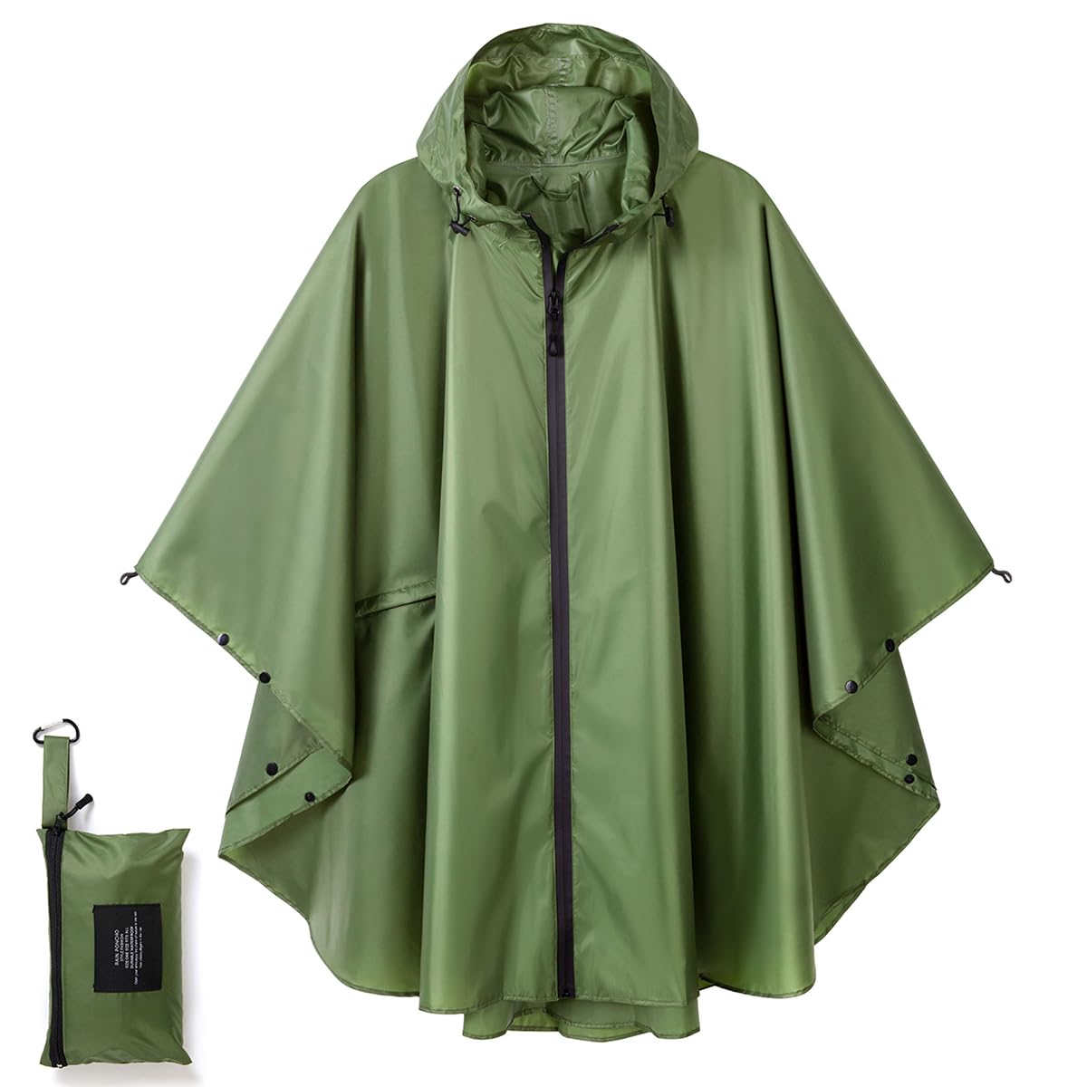 Rain Poncho Jacket Coat Hooded Zipper Style for Women/Men/Adult with Pocket