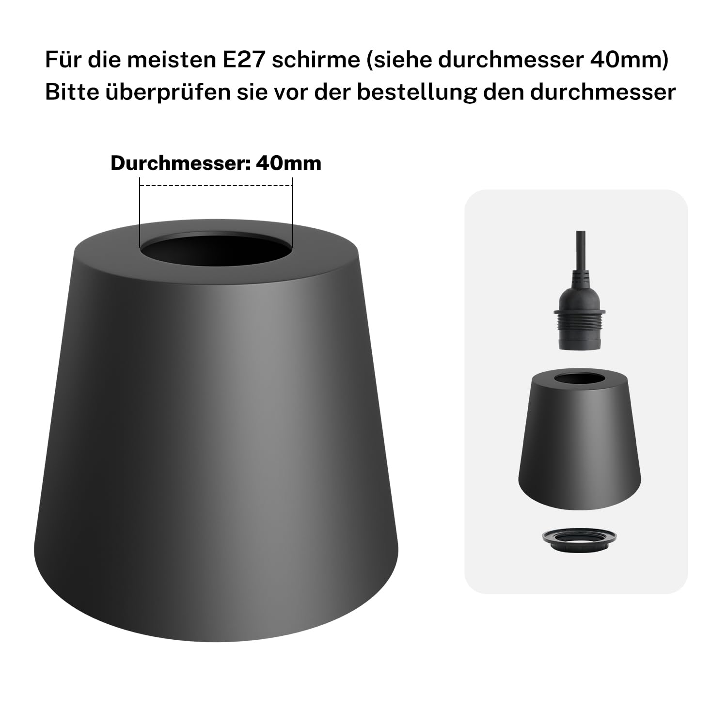 FIRMERST Wasserdichte Lampenfassung E27 mit Kabel Outdoor 10m Schwarz