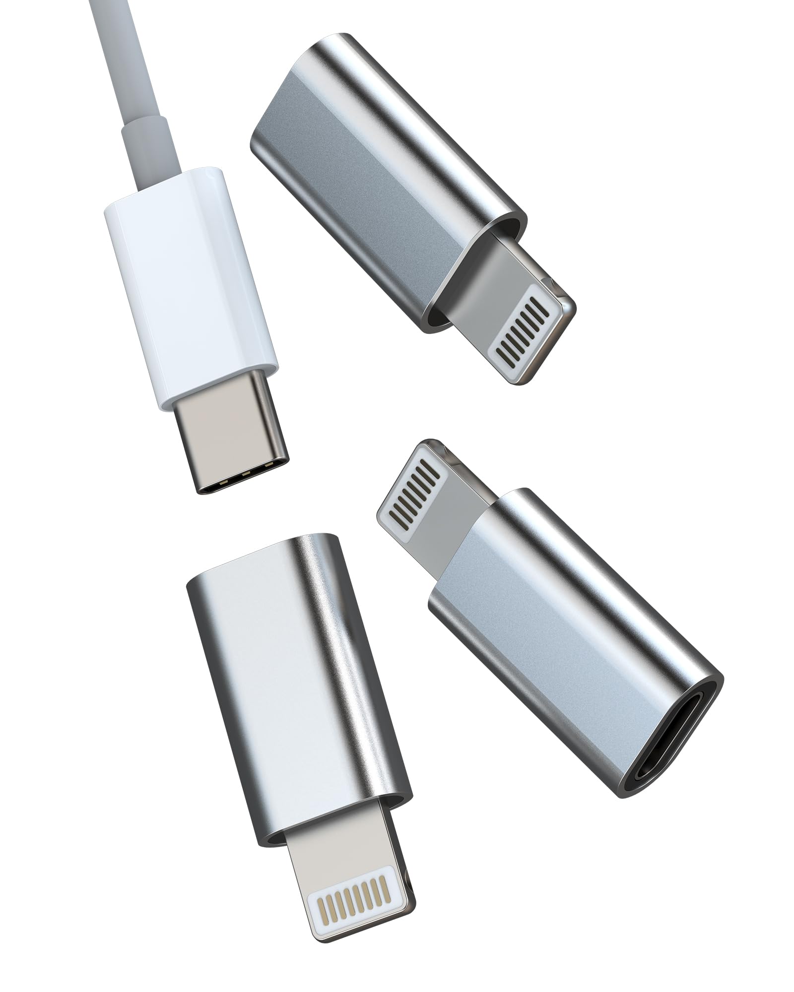 Lot De 3 Adaptateurs Lightning Vers USB C Mâle - Câble De Charge - Adaptateur Jack - Compatible Avec Samsung Pour IPad Pro - Accessoires