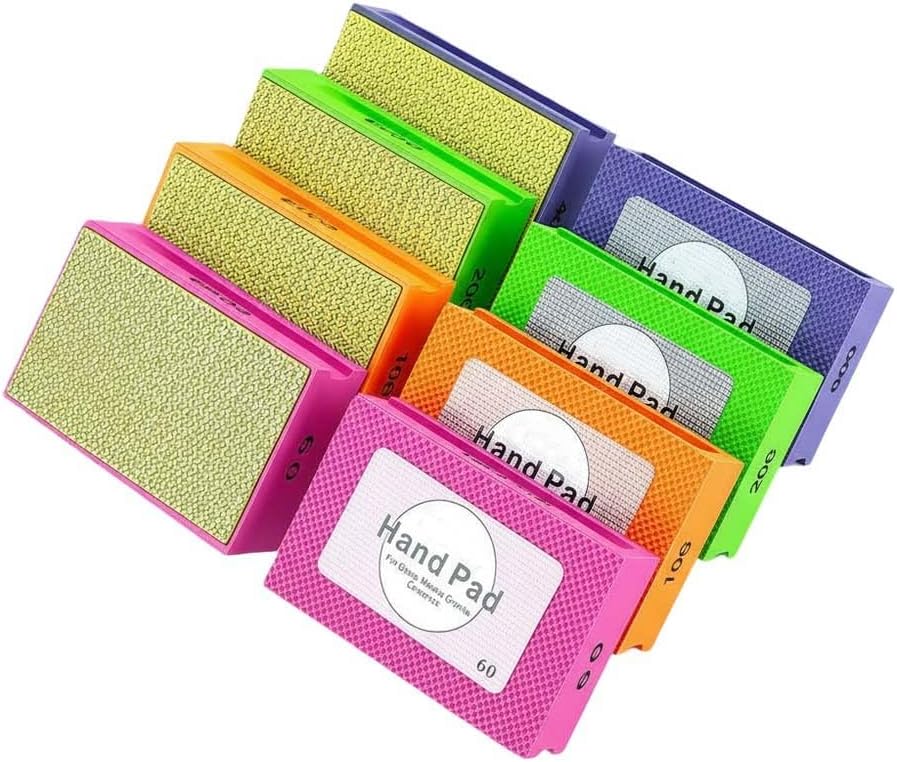 Electroplating Foam Backing Pad Set Wet/Polishing & Sanding – 4-Piece Grit 60/100/200/400 Emery Sponge Block, 95 x 60 x 30 mm, Compatible with Glass, Wood, Marble, (100 Grit)