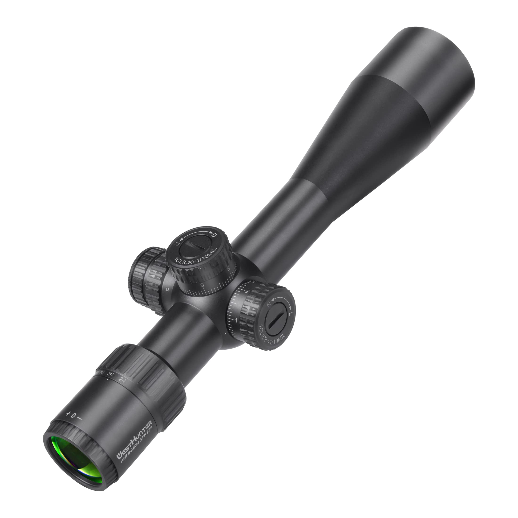 WestHunter Optics Lunette de Visée Compacte WHT SFIR FFP 1/10 MIL 30mm Réticule Gravé Illumination Rouge