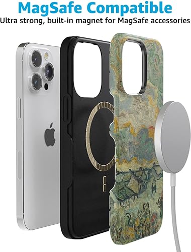 Vista 1567 de Casely Funda para iPhone 15 Pro Max Jardín Secreto Flores mixtas Funda atrevida Compatible con MagSafe y botón de acción Secret Garden