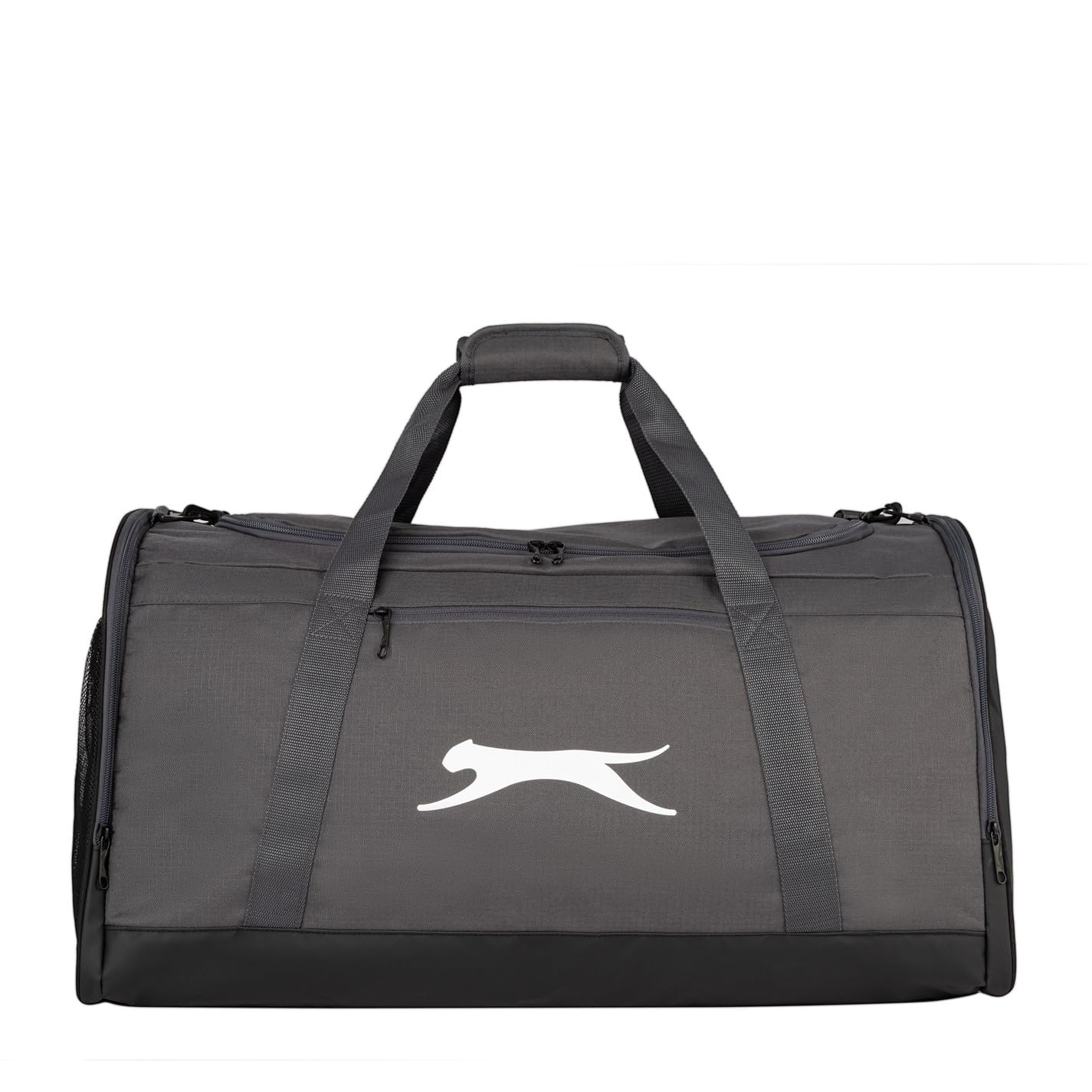 Slazenger Medium Holdall Bag Travel Storage Luggage Accessories Zip Pockets Charcoal