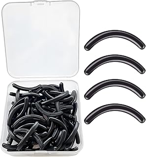 24Pcs Eyelash Curler Replacement Pads, Refills Pads Black Soft Durable Silicone Universal for Natural Lash Curl Fits All Eye Shapes - with Clear Storage Box