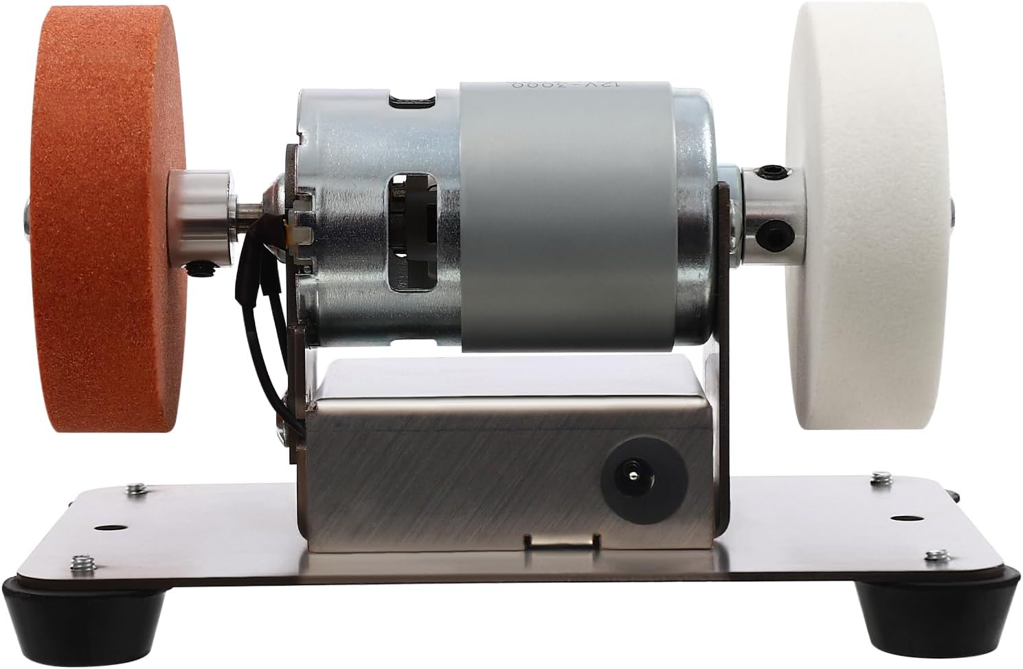 6.3×3.9×3.9in Electric Knife Sharpener - 96w Brushless Motor Belt Sander, 7-Speed Bench Grinder with Forward/Reverse, 2 Grinding Wheels, Knife Forge for Metal Grinding/Sharpening