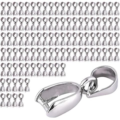 100 Pcs Pendant Clasp Pinch, Connector Pinch Bails Copper Clasp Pinch Pendant for Jewellery Making Cover