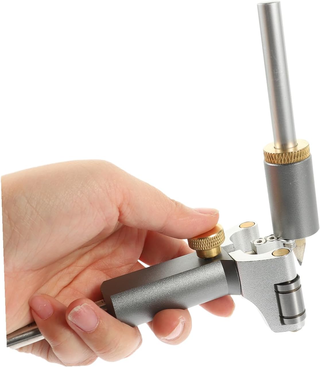 Adjustable One Curved Parallel Line Scriber Handheld Multifunctional Woodworking Marking Tool Portable Precision Measuring Gauge for Woodworkers Random Color