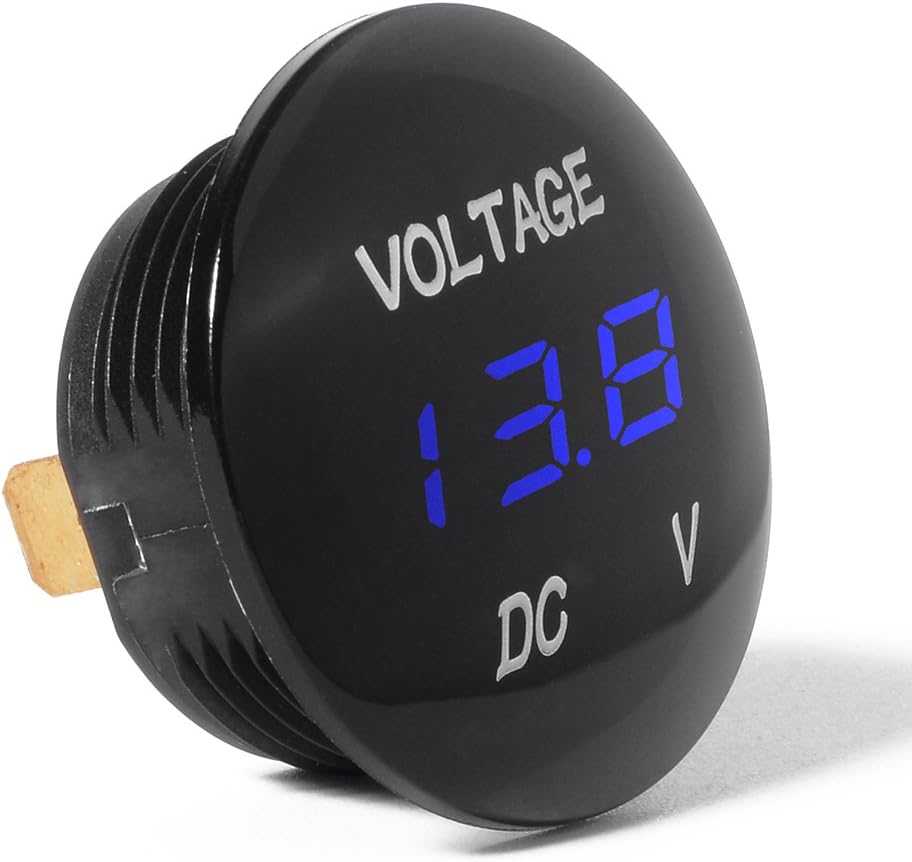 XCSOURCE Universal Digital Display Voltmeter Waterproof Voltage Meter Blue LED for DC 12V-24V Car Motorcycle Auto Truck BI313
