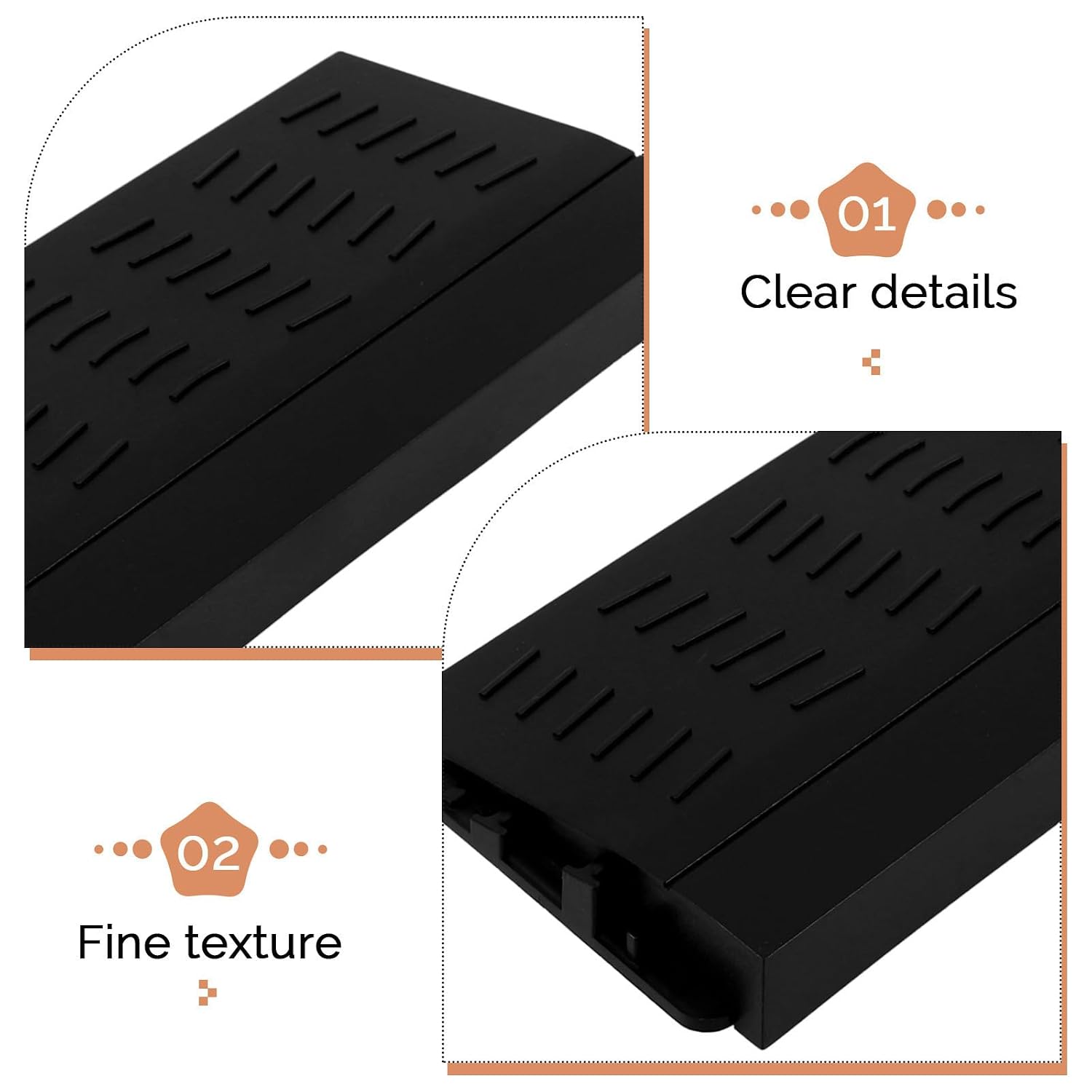 Black Plastic Robot Vacuum Threshold Ramp Doorway Step Accessory