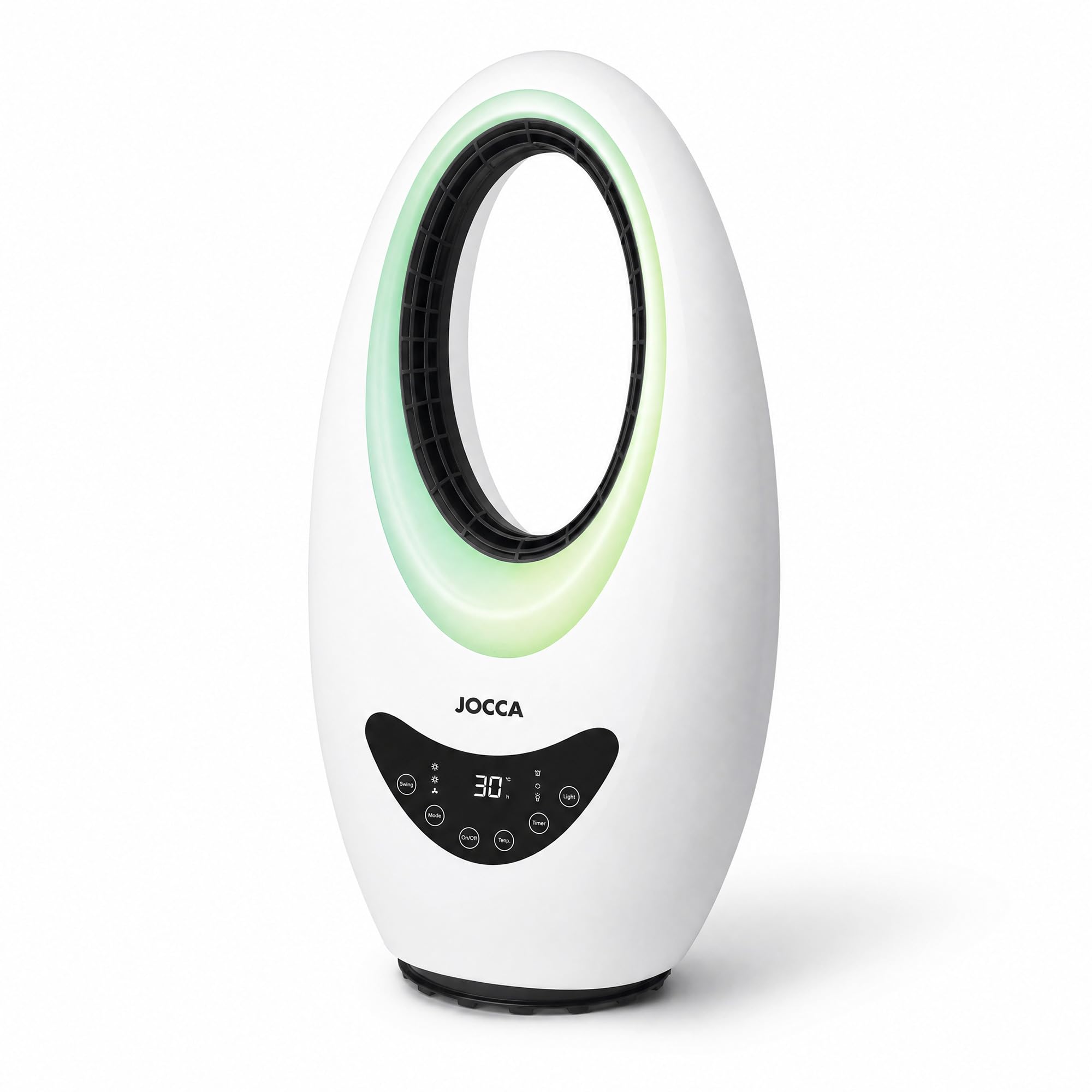 Ventilador Calefactor Sin Aspas Frío y Calor 2000W con Mando a Distancia | Control Táctil y Oscilación | Luces LED 4 Colores | Termostato Regulable 15-40°C | Temporizador