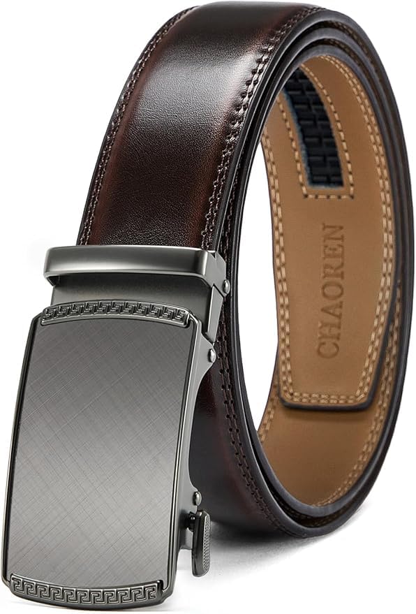 Image of CHAOREN Ratchet Belt Replacement Strap 1 3 /8 inch, Leather Belt Strap for 40MM Slide Click Buckle