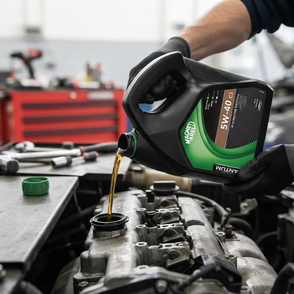 Huile synthétique Quantum Energy Quantum Marelli 5W40 C3 4 L | Lubrifiant de voiture pour moteurs diesel à essence avec DPF | Protection moteur avancée et haute performance