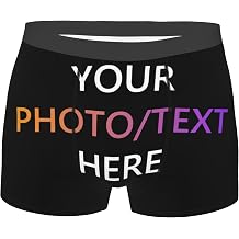 Custom Boxer Briefs with Face/Photo, Personalized Underwear Boxers Gifts for Boyfriend Husband Birthday Valentines